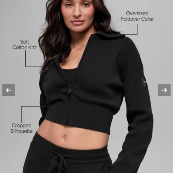 ALO Yoga Jackets & Blazers - Alo Scholar Knit Cropped Full Zip Jacket